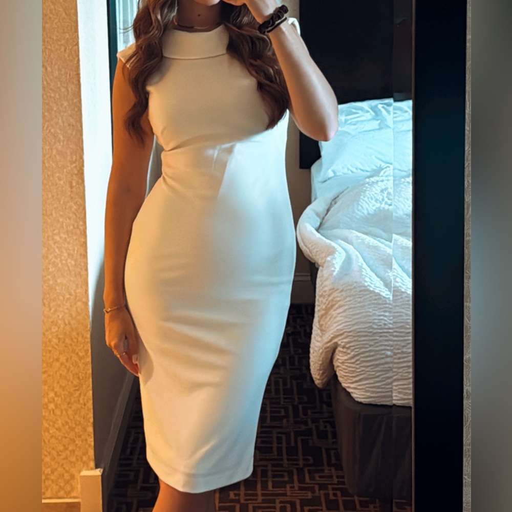 Calvin Klein Sheath Midi Dress Cowl Neck Sleeveless